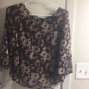 Open back sheer shirt